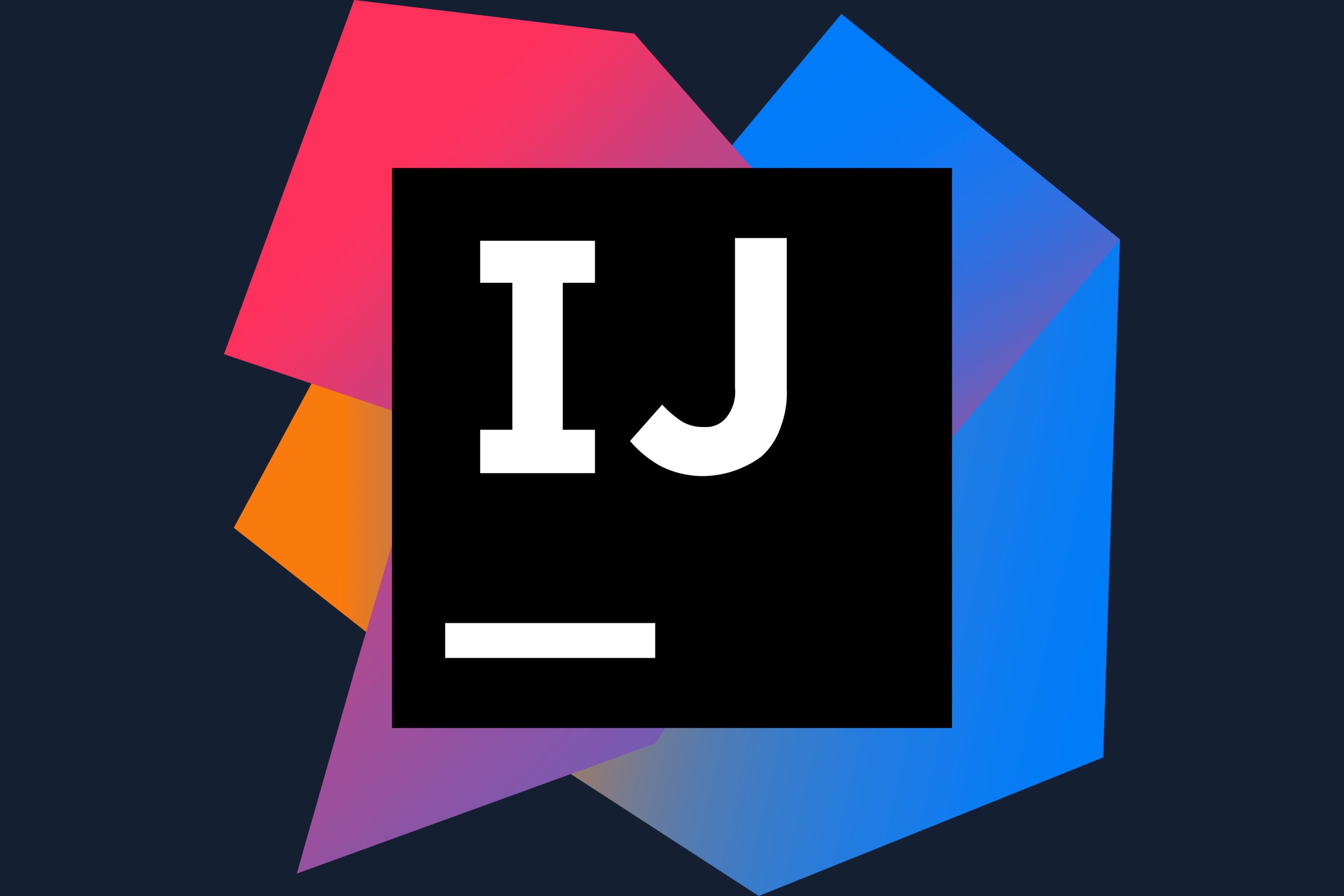 The IntelliJ logo on a dark blue background