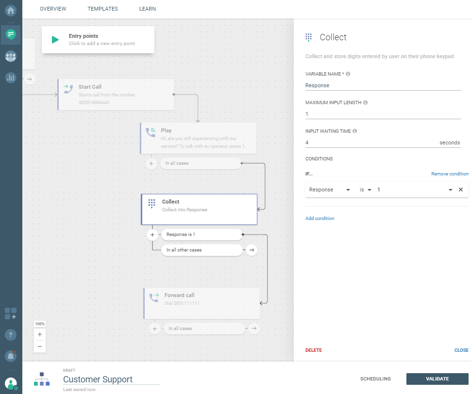Flow use case - Automate and Optimize Your Customer Support - add collect element