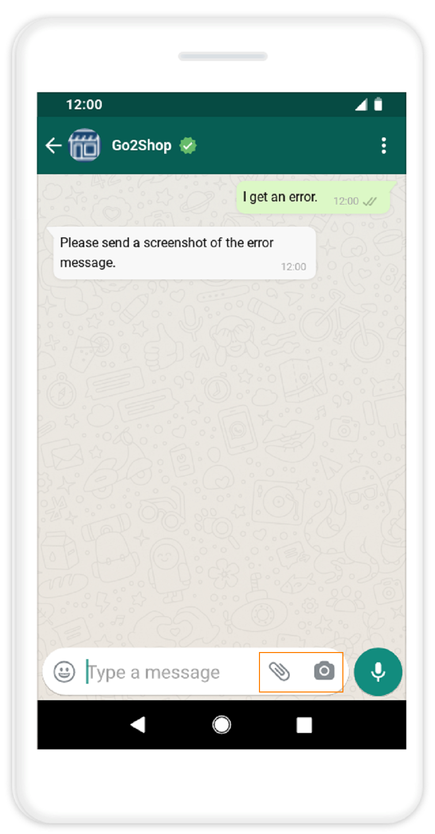 Send a file in WhatsApp