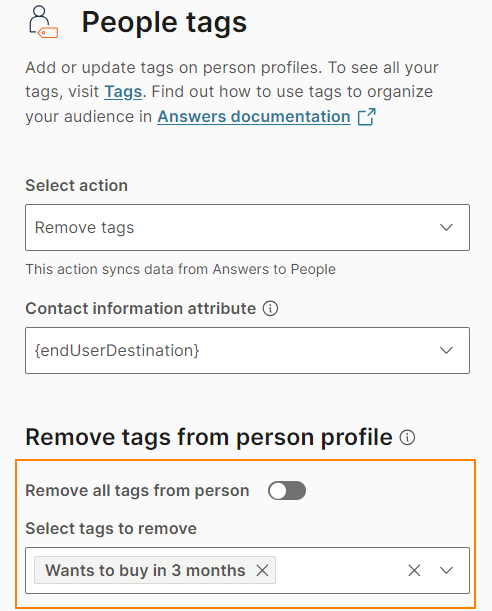Select tag from list
