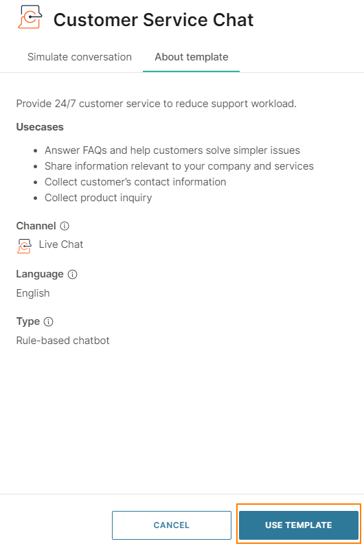 Create a Chatbot from a Template
