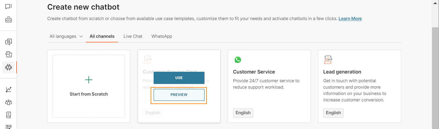 Create a Chatbot from a Template
