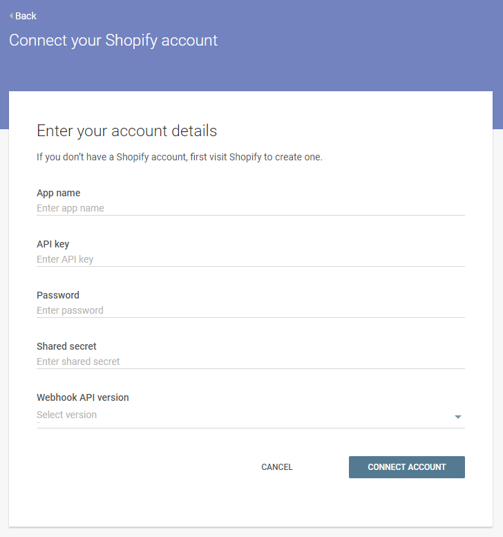 Conversations - Connect Shopify account