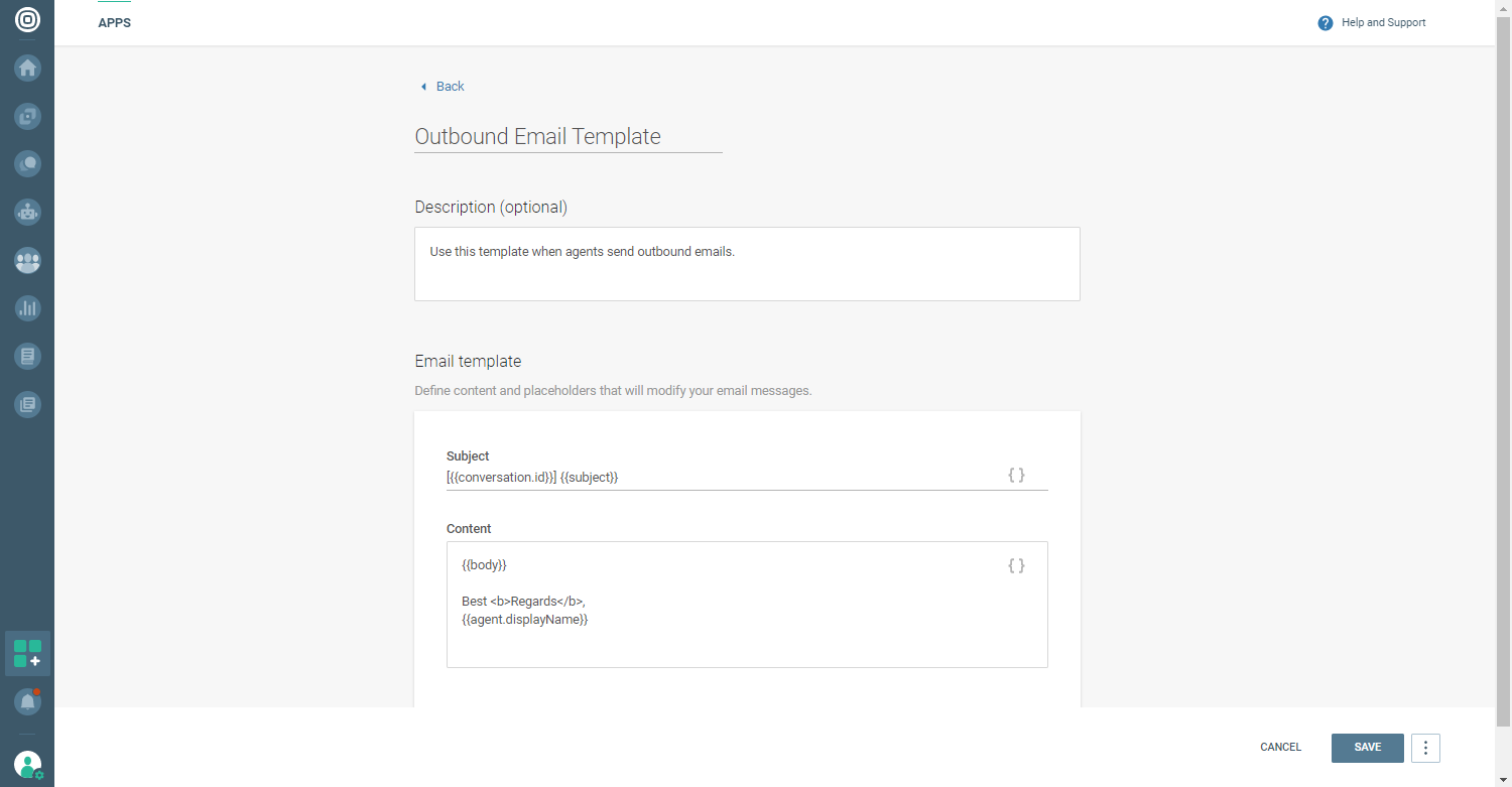 Conversations - Outbound email template