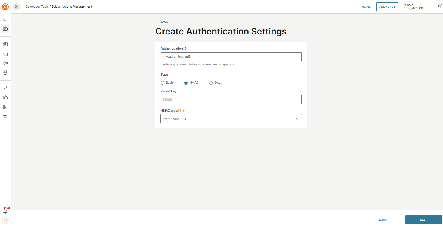 cpaasx-create-authentication-settings