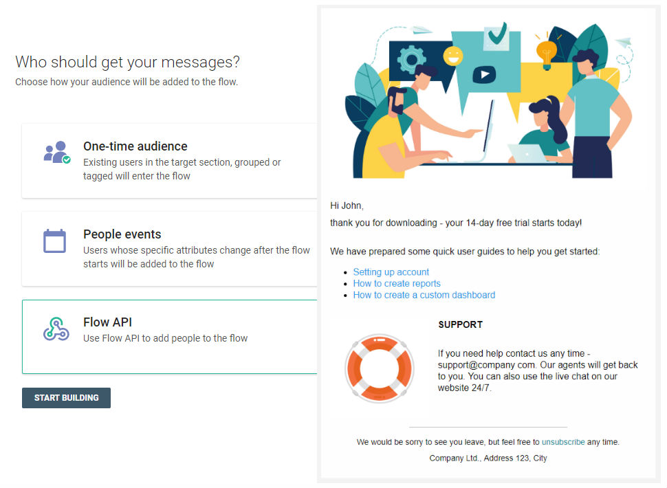 Infobip Flow API automated messages