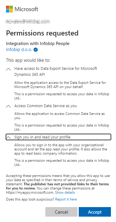 Microsoft Dynamics 365 permission for integration