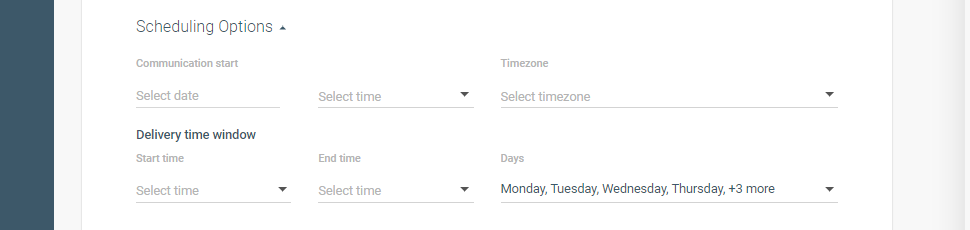 Email scheduling options