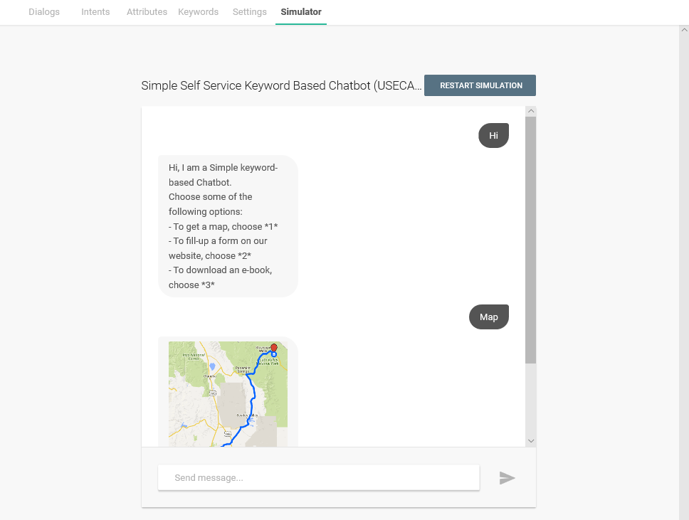SImple chatbot simulation with NLP