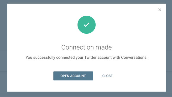 Social Media -Twitter successful connection with Infobip