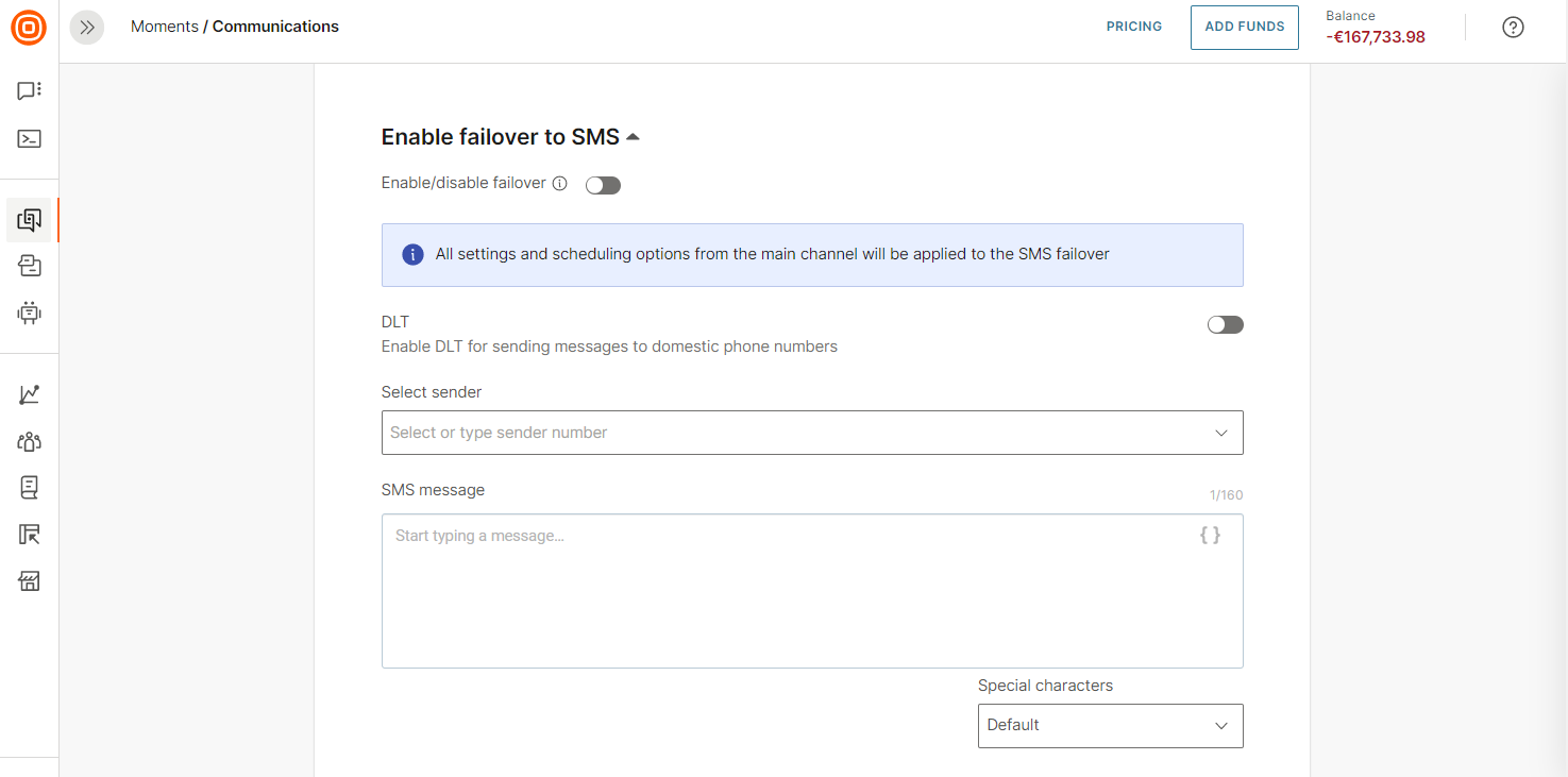 SMS failover option to test Viber sender