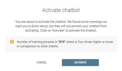 Warnings in bot activation